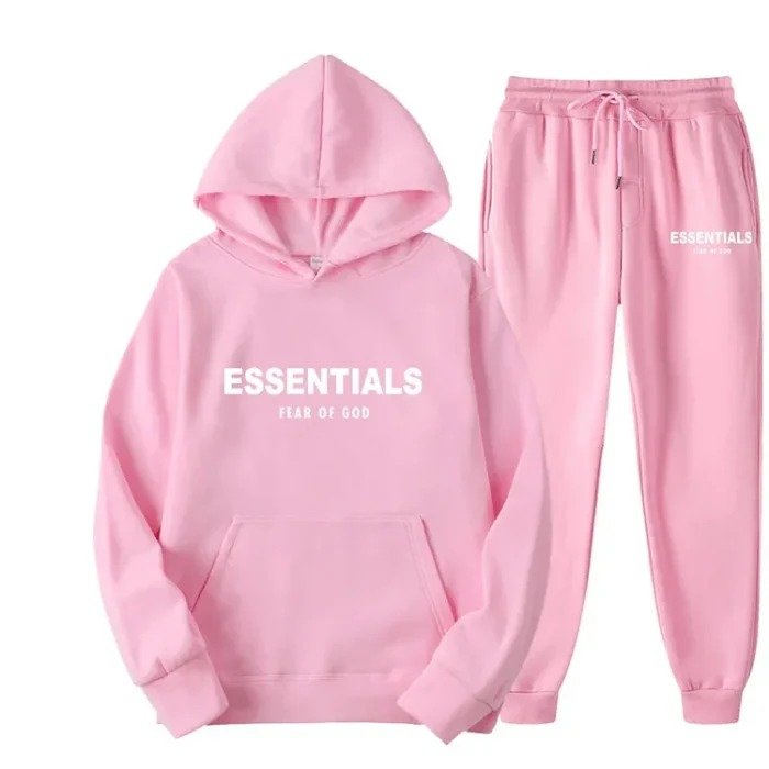 Essentials Fear Of God Pink Hoodie
