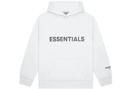 Essentials Pullover Hoodie Applique Logo – White