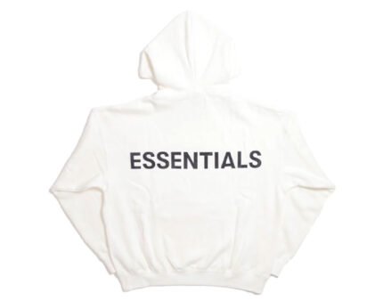 Essentials 3M Logo Pullover Hoodie in White, featuring bold logo design.