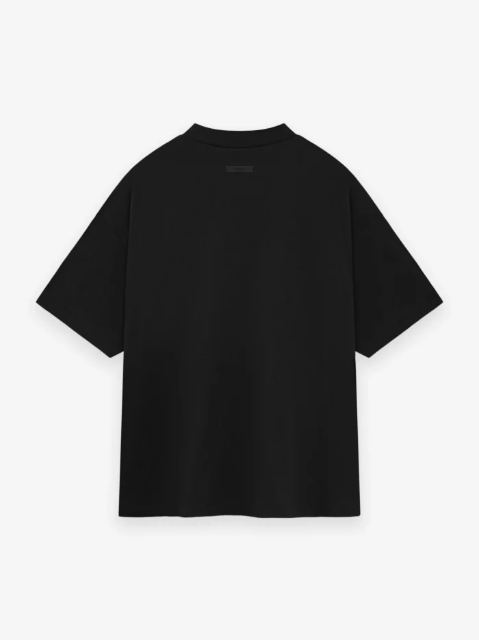 A black crewneck tee made from soft, breathable jersey fabric. It features a relaxed fit and a classic crewneck design. Perfect for casual wear.